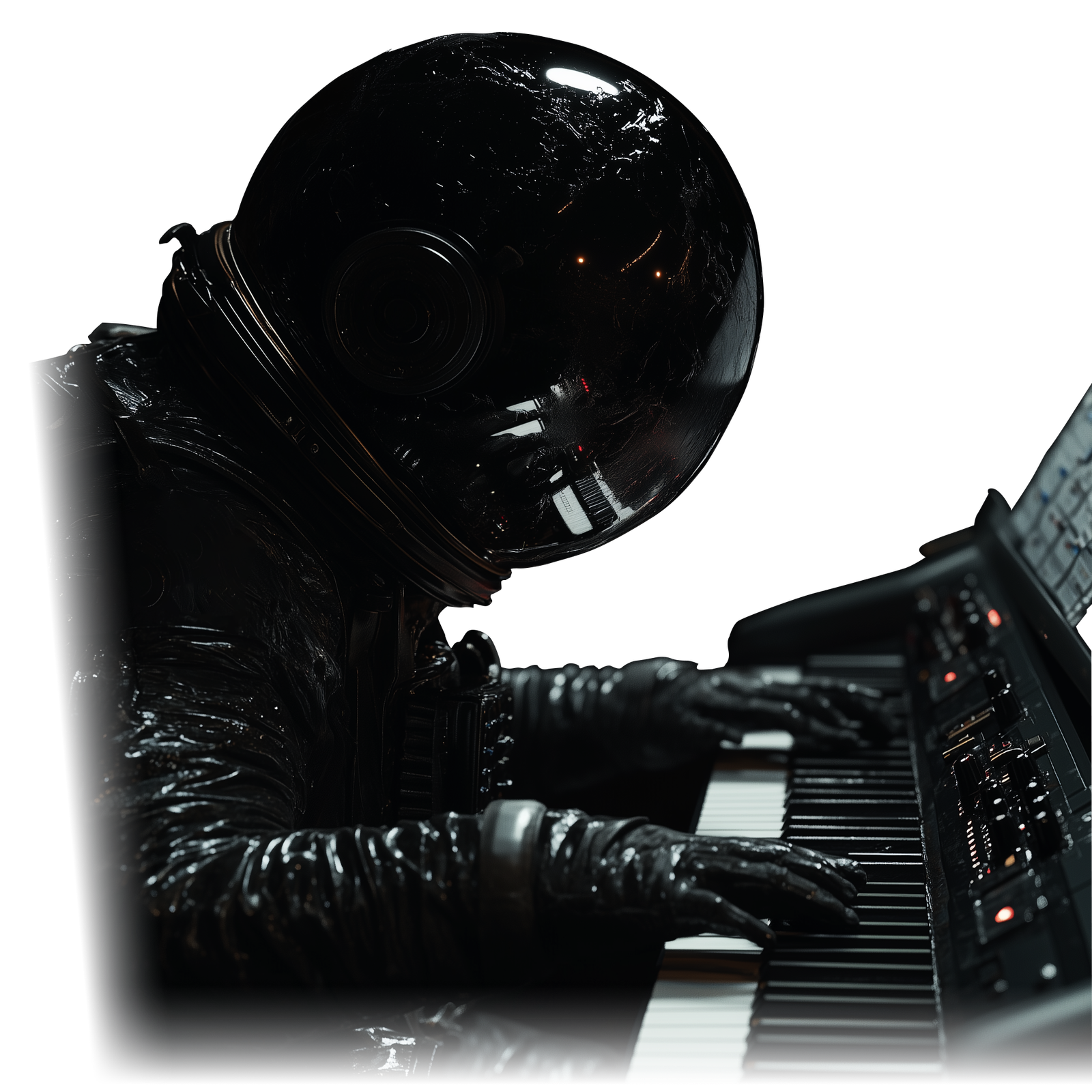 Astronaut playing synthesizer